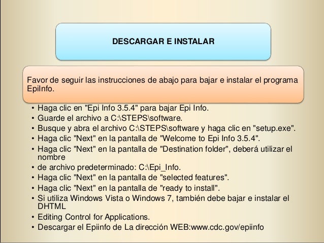 epi info descargar español epi info descargar español