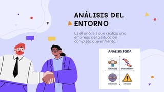 ANÁLISIS DEL
ENTORNO
Es el análisis que realiza una
empresa de la situación
completa que enfrenta.
 