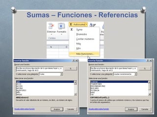 Sumas – Funciones - Referencias

 