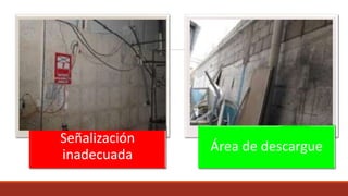 Señalización
inadecuada
Área de descargue
 
