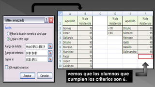 vemos que los alumnos que
cumplen los criterios son 6.
 