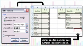 vemos que los alumnos que
cumplen los criterios son 6.
 