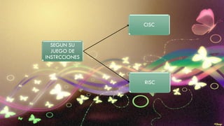 SEGUN SU
JUEGO DE
INSTRCCIONES
CISC
RISC
 