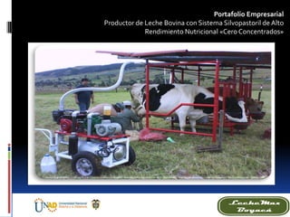 Portafolio Empresarial
Productor de Leche Bovina con Sistema Silvopastoril de Alto
Rendimiento Nutricional «Cero Concentrados»
 