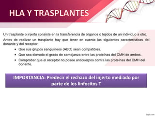 IMPORTANCIA: Predecir el rechazo del injerto mediado por
parte de los linfocitos T
 