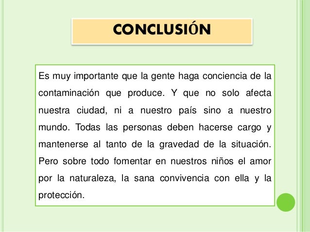Contaminacion del medio ambiente