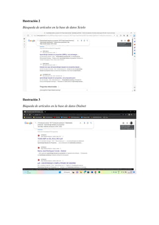 Ilustración 2
Búsqueda de artículos en la base de datos Scielo
Ilustración 3
Búqueda de artículos en la base de datos Dialnet
 