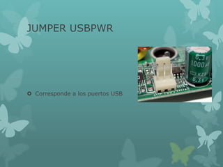 JUMPER USBPWR
 Corresponde a los puertos USB
 