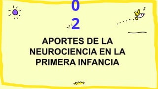 APORTES DE LA
NEUROCIENCIA EN LA
PRIMERA INFANCIA
0
2
 