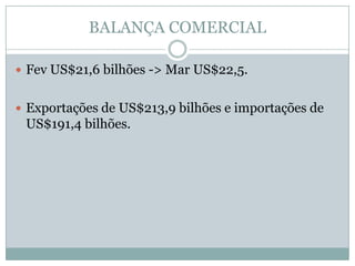  Além de efeitos sazonais que deverão contribuir para puxar a inflação para baixo, os preços das commodities também deverão desacelerar, seguindo movimento registrado em abril, quando o IC-Br recuou 1,64%.