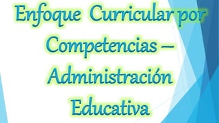 Enfoque Curricular por
Competencias –
Administración
Educativa
 