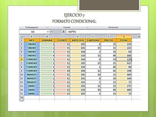 EJERCICIO7
FORMATOCONDICIONAL
 