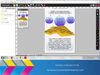 WRITING A COMPLAINT LETTER


http://flowchart.com/editor/#a650f7d8bde91fc2:106697
 