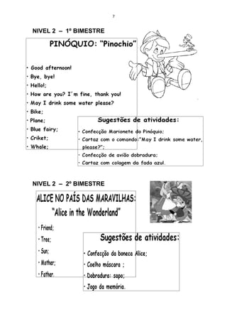 7


NIVEL 2 – 1º BIMESTRE




NIVEL 2 – 2º BIMESTRE
 