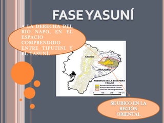 A LA DERECHA DEL RIO NAPO, EN EL ESPACIO COMPRENDIDO ENTRE TIPUTINI Y EL YASUNÌ. 
