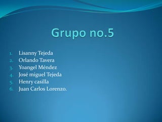 1.   Lisanny Tejeda
2.   Orlando Tavera
3.   Yoangel Méndez
4.   José miguel Tejeda
5.   Henry casilla
6.   Juan Carlos Lorenzo.
 