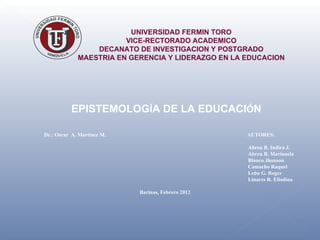 Grupo 5 fermin toro epistemologia 2012