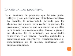 La comunidad Educativa | PDF