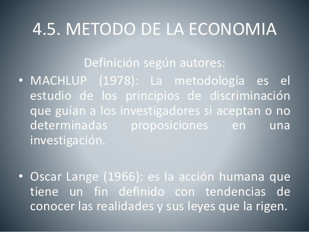 METODO DE LA ECONOMIA