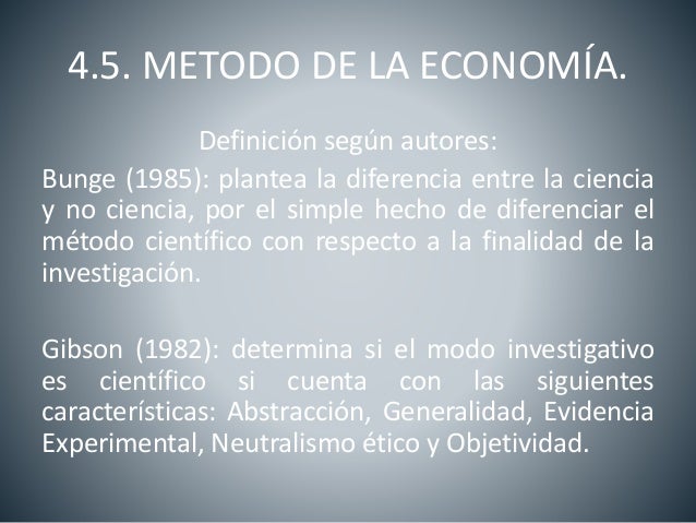 METODO DE LA ECONOMIA