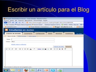 Escribir un artículo para el Blog 