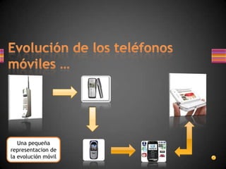Evolución de los teléfonos móviles …Una pequeña representacion de la evolución móvil 