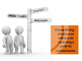 O Data Mining
  direciona os
  esforços de
  marketing a
    partir do
conhecimento.
 