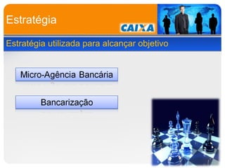 Estratégia Estratégia utilizada para alcançar objetivo 