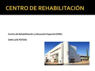 Centro de Rehabilitación y Educación Especial (CREE)

SAN LUIS POTOSI
 