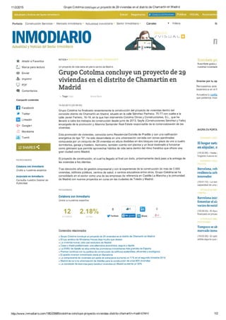 Grupo cotolma concluye 29 viviendas en el distrito de Chamartín en Madrid