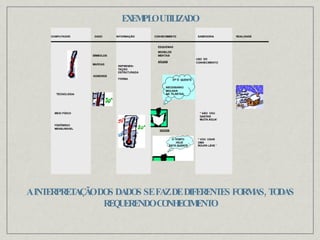 EXEMPLO UTILIZADO A INTERPRETAÇÃO DOS DADOS SE FAZ DE DIFERENTES FORMAS, TODAS REQUERENDO CONHECIMENTO 