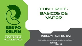 CONCEPTOS
BASICOS DE
VAPOR
INDELPIN S.A DE C.V.
Distribuidor Premium para El Salvador de productos
 