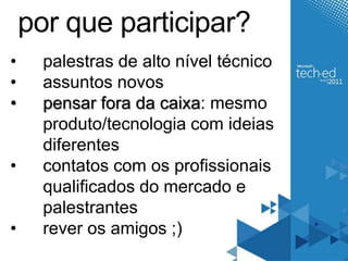 blog agregador de blogs (hub)Canal TechSharefocado em SharePoint