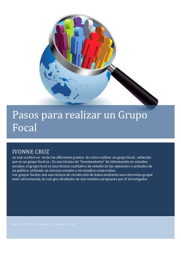 Pasos para la realización de un Grupo Focal
