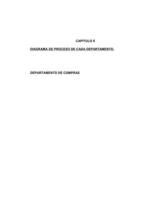 CAPITULO II
DIAGRAMA DE PROCESO DE CADA DEPARTAMENTO.
DEPARTAMENTO DE COMPRAS
 