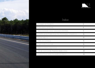 0
                                                                   Grupo Lena Angola




                                     ´
                                     Indice
Mensagem do Presidente							                                         5

Crescimento com Solidez							                                        6

Responsabilidade Social: Crescimento Partilhado				                   9

Portefólio diversificado: know-how, flexibilidade, competência		      10

Valores Seguros								                                               13

Visão com Confiança 							                                           15

Organização Sustentada 							                                        16

Desenvolvimento Internacional						                                   17

Vias de Comunicação: Presentes desde o início				                     20

Angola e Grupo Lena: Uma opção estratégica				                        22
 