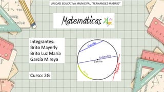 UNIDAD EDUCATIVA MUNICIPAL “FERNANDEZ MADRID”
Integrantes:
Brito Mayerly
Brito Luz María
García Mireya
Curso: 2G
 