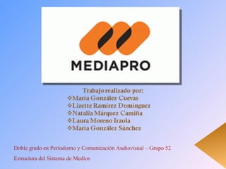 Doble grado en Periodismo y Comunicación Audiovisual – Grupo 52 Estructura del Sistema de Medios 