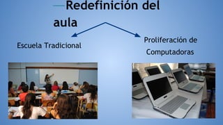 Proliferación de
Computadoras
—Redefinición del
aula
Escuela Tradicional
 