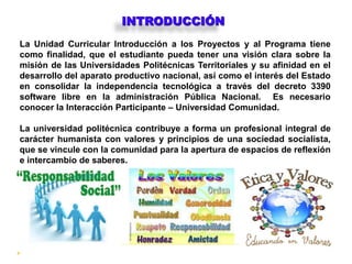 INSERCIÓN DEL PARTICIPANTE EN LA COMUNIDAD (PRESENTACIÓN)