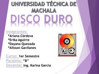 GRUPO N°5Integrantes:
*Ariana Córdova
*Erika Aguirre
*Dayana Quezada
*Alisson Gavilanes
Curso: 1er Semestre
Paralelo: “B”
Docente: Ing. Karina García
 