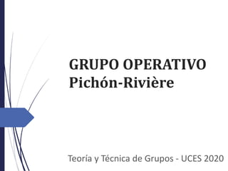 GRUPO OPERATIVO
Pichón-Rivière
Teoría y Técnica de Grupos - UCES 2020
 