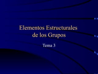 Elementos Estructurales  de los Grupos Tema 3 