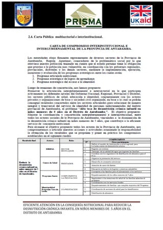 2.4. Carta Pública multisectorial e interinstitucional.




EFICIENTE ATENCIÓN EN LA CONSEJERÍA NUTRICIONAL PARA REDUCIR LA
DESNUTRICIÓN CRÓNICA INFANTIL EN NIÑOS MENORES DE 5 AÑOS EN EL
DISTRITO DE ANTABAMBA
 