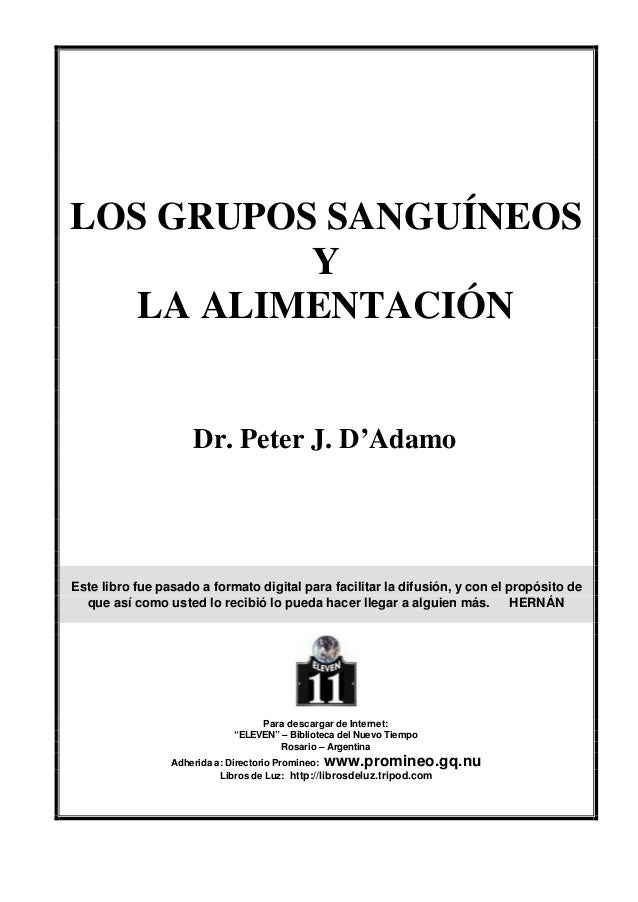 Grupo sanguineo y alimentacion libro