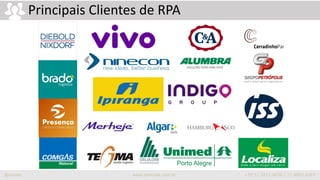 iprocess www.iprocess.com.br +55 51 3211.4036 / 11 4063.6263
Principais Clientes de RPA
 