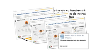 Inspirar-se no benchmark
a partir de cases de outras
empresas
RH
Fiscal
Financeiro
Cobrança
Suprimentos
Jurídico
TI
Onde
procurar
Confira mais no ebook da
iProcess:
50 Tarefas Robotizadas para você se Inspirar
EM BREVE!
 
