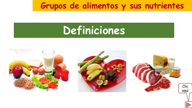grupos de alimentos que son