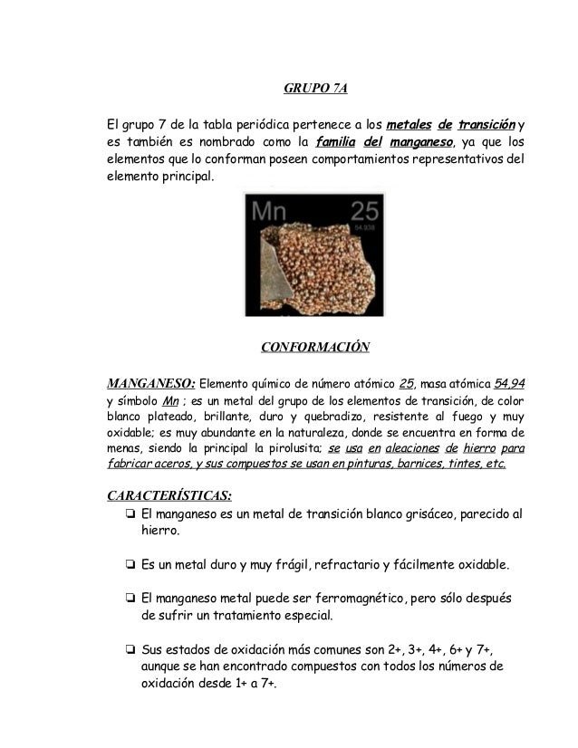 Grupos De La Tabla Periodica