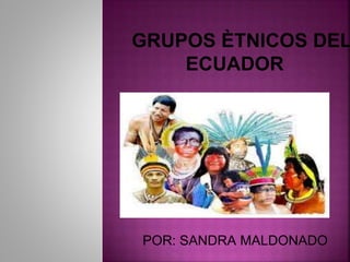 GRUPOS ÈTNICOS DEL
ECUADOR
POR: SANDRA MALDONADO
 